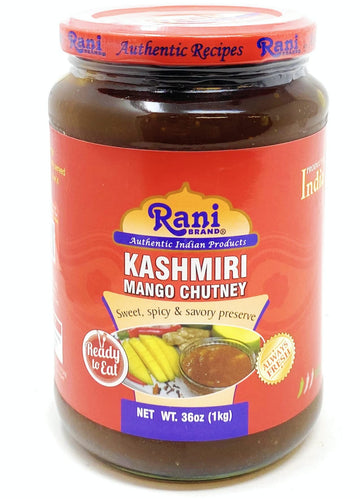 Rani Kashmiri Mango Chutney (Indian Preserve) 36oz (2.2lbs) 1kg Glass Jar, Ready to eat, Vegan ~ Gluten Free, All Natural, NON-G
