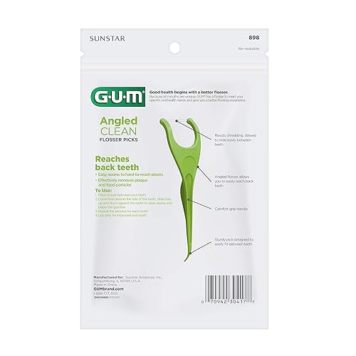 Gum Angled Flossers, Fresh Mint, 75 Count