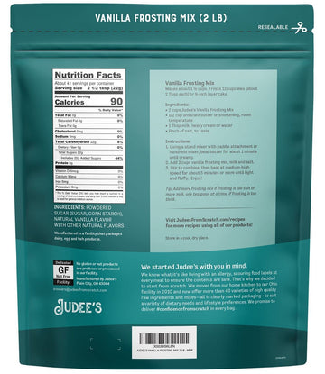 Judee'S Vanilla Frosting Mix 2 Lb - Great For Decorating Cookies And Cakes - Non-Dairy Alternative - Made In Usa - Vegan And Non