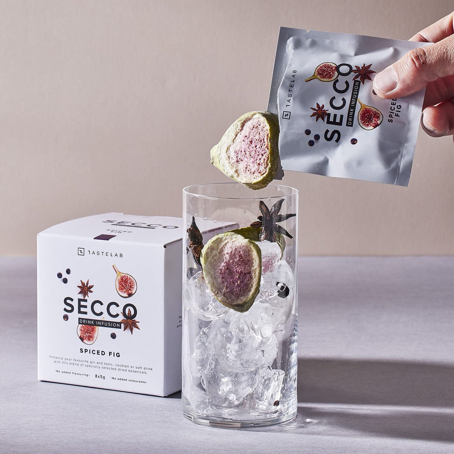 TASTELAB Secco’s Spiced Fig Drink Infusion - Botanical Packets for Cocktails and Mocktails