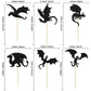 24Pcs Dragon Cupcake Toppers Glitter Dinosaur Birthday Cupcake Picks For Flying Dragon Theme Baby Shower Kids Birthday Party Cak