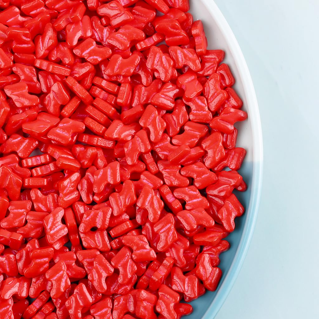 Red Socks Sprinkles For Cake Decorating, Red Sprinkles Perfect For Cupcake Toppers Wedding Party Valentines Halloween Christmas