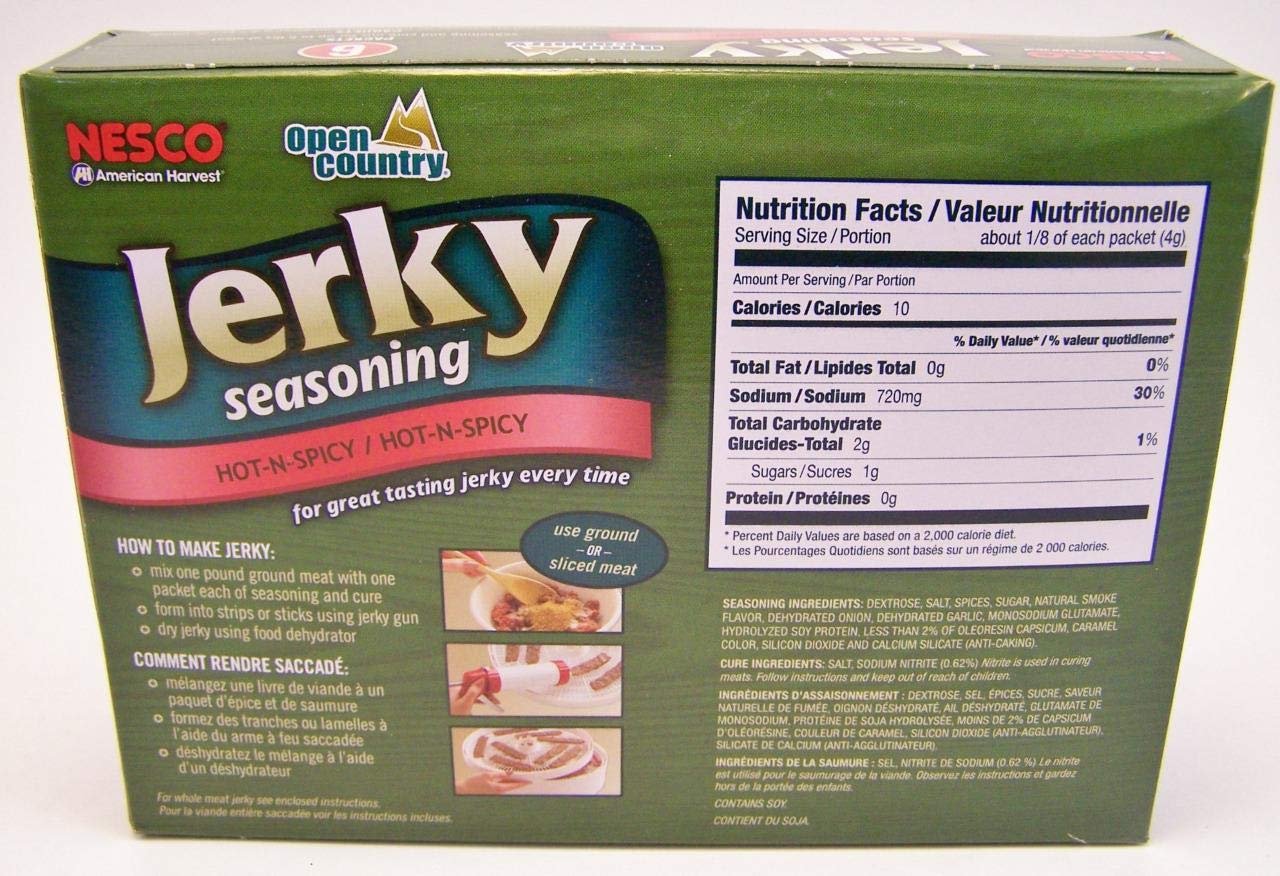 Nesco Jerky Seasoning Hot-N-Spicy Flavor 6 Pack Bjh-6 Seasoning And Cure Mix