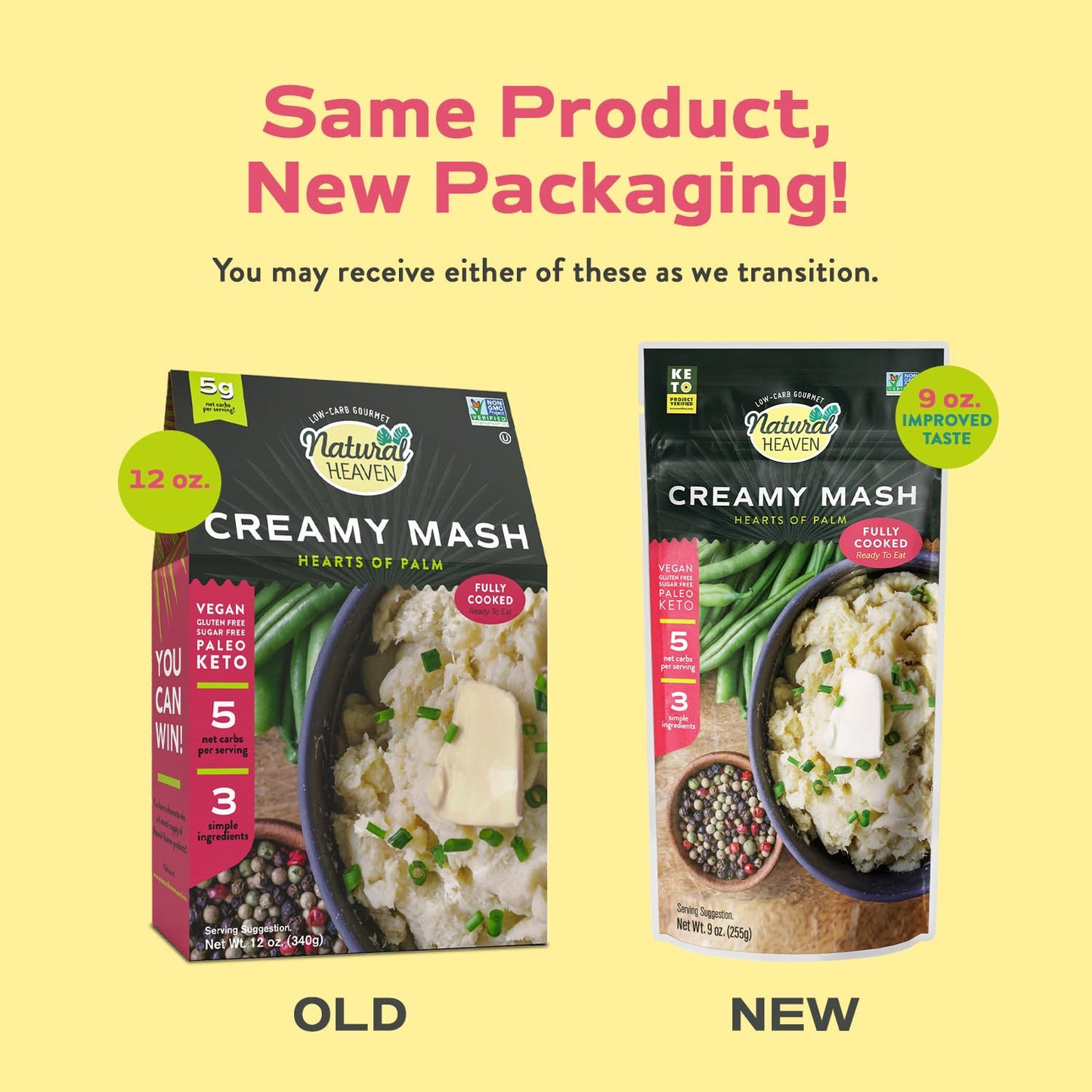 Natural Heaven Gift Set - Hearts Of Palm Variety Pack - Low-Carb, Low-Calorie Creamy Mash, White & Brown Rice, Spaghetti Noodles
