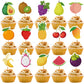 Mulukaya Fruit Cupcake Toppers, 30 Pcs, Paper, Watermelon Lemon Grape Banana Strawberry, Model 552, Party Decorations
