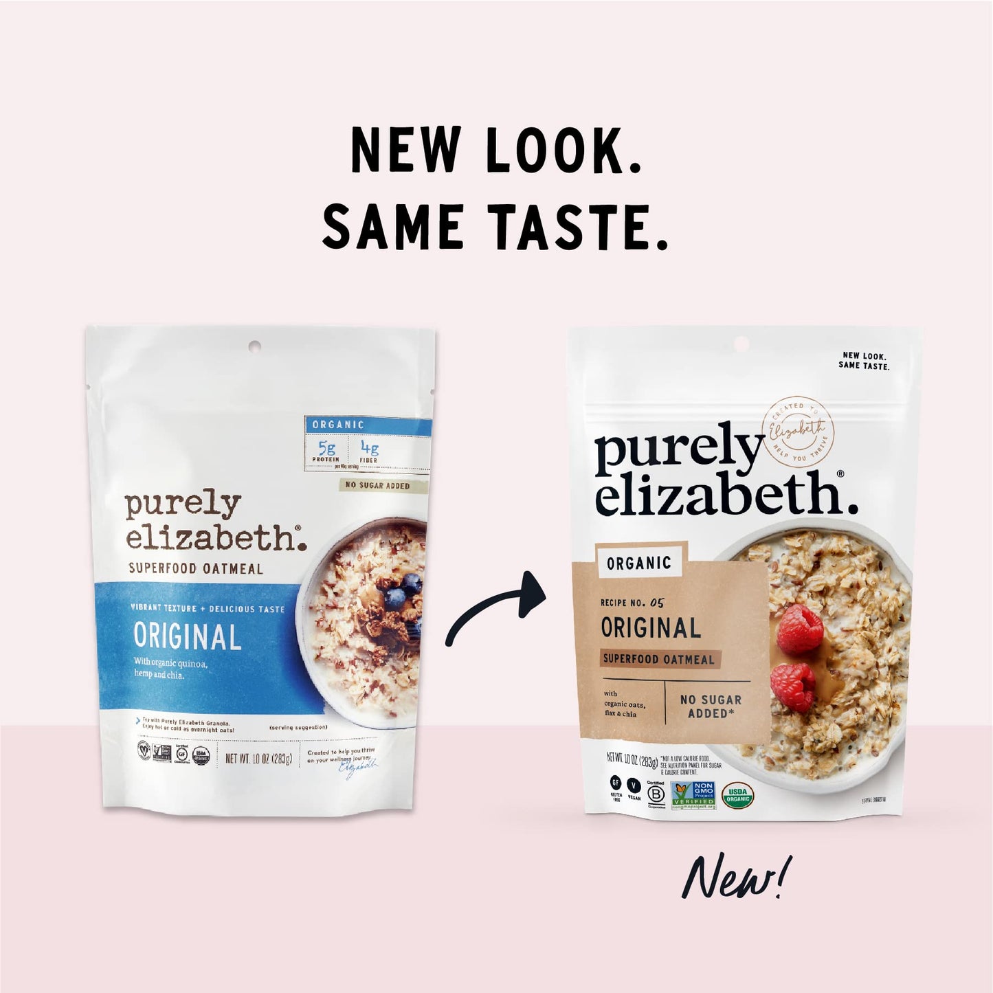 Purely Elizabeth Superfood Oatmeal, Original, Vegan Friendly, Usda Certified Organic, Gluten Free & Non-Gmo, 10 Ounce (Pack Of 6