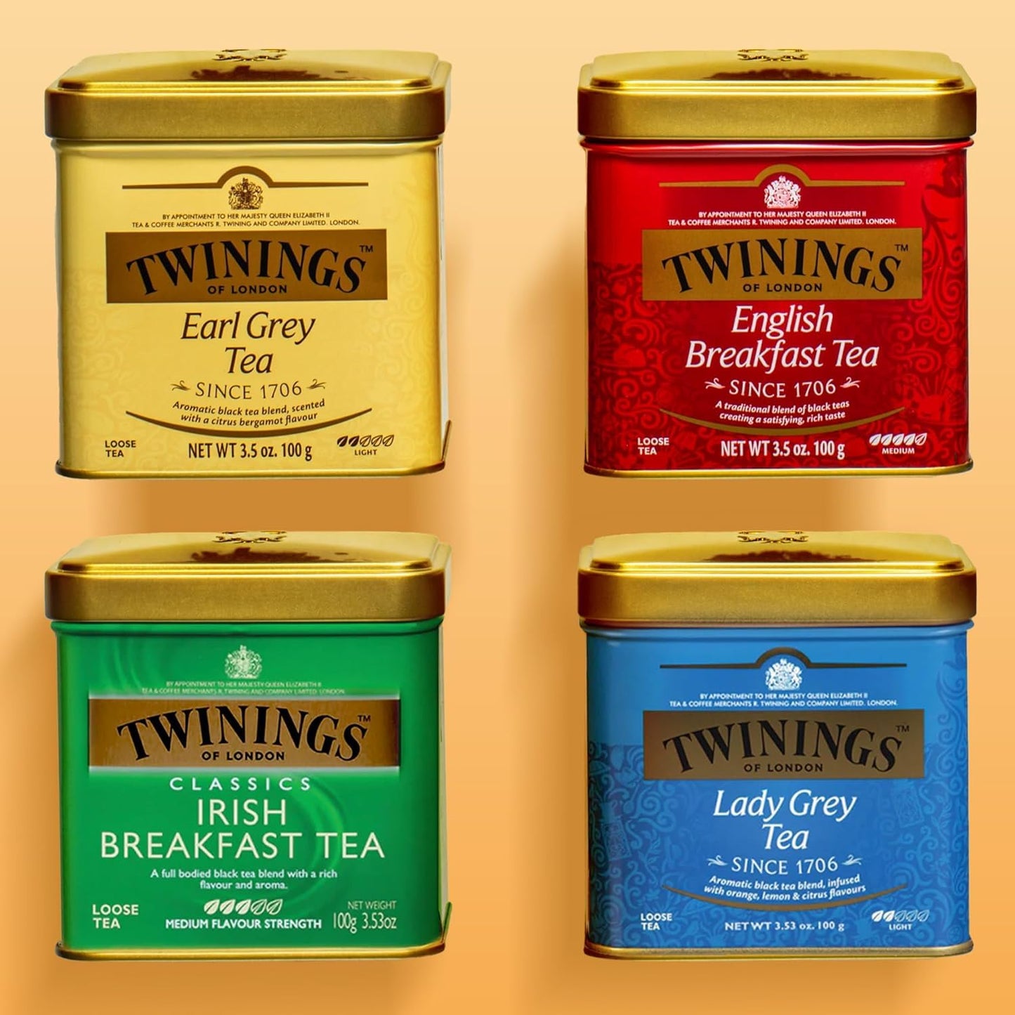 Twinings English Breakfast Tea, Loose Tea, 3.53 Oz Tins