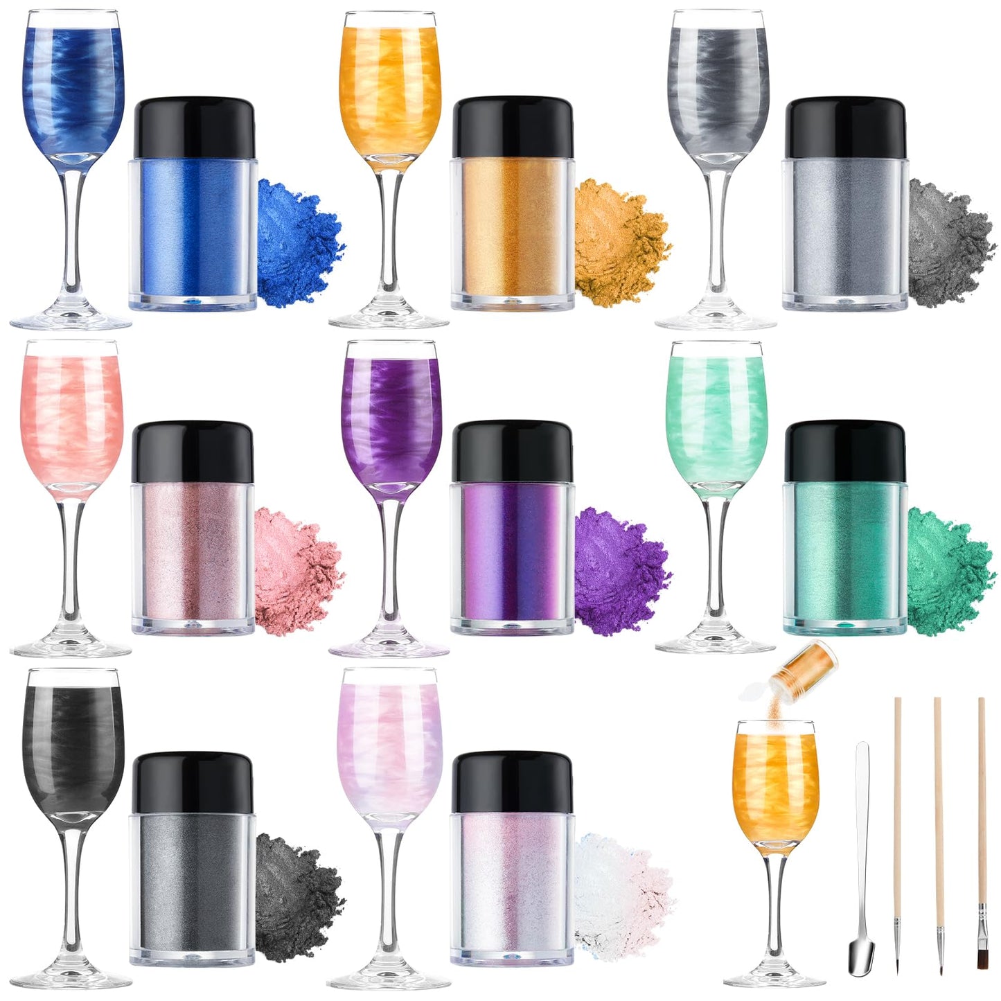 Edible Glitter Set - 8 Colors x 4g Food Grade Edible Glitter for Cocktails,Luster Dust Edible for Drinks, Cake, Fondant, Strawbe
