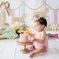 ChienMin Glitter Carousel Cake Topper for Birthday, Holographic Paper Decoration for Little Girl Fairy Tale Theme