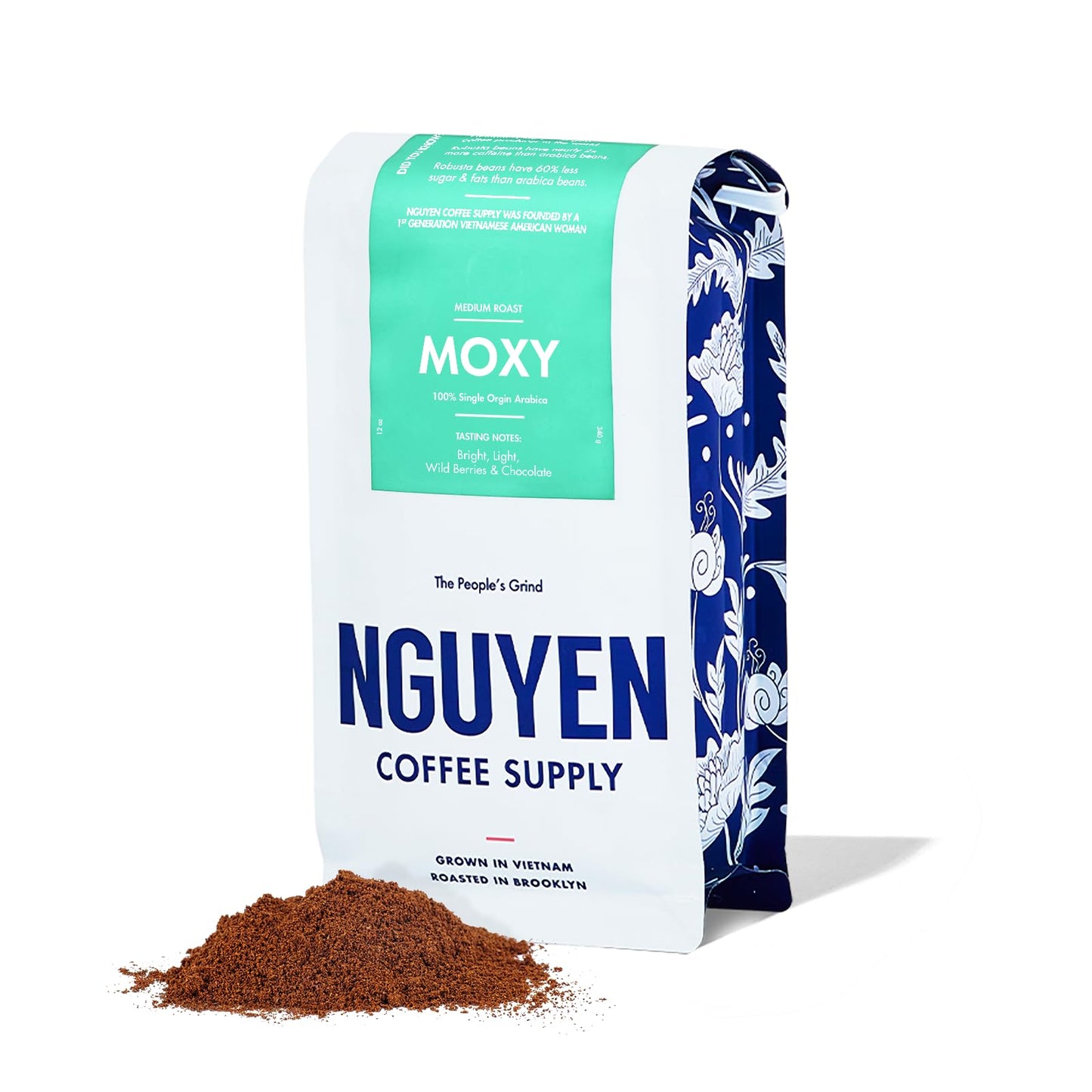 Nguyen Coffee Supply Moxy Arabica Medium Roast Ground Coffee Beans 12 oz Bag