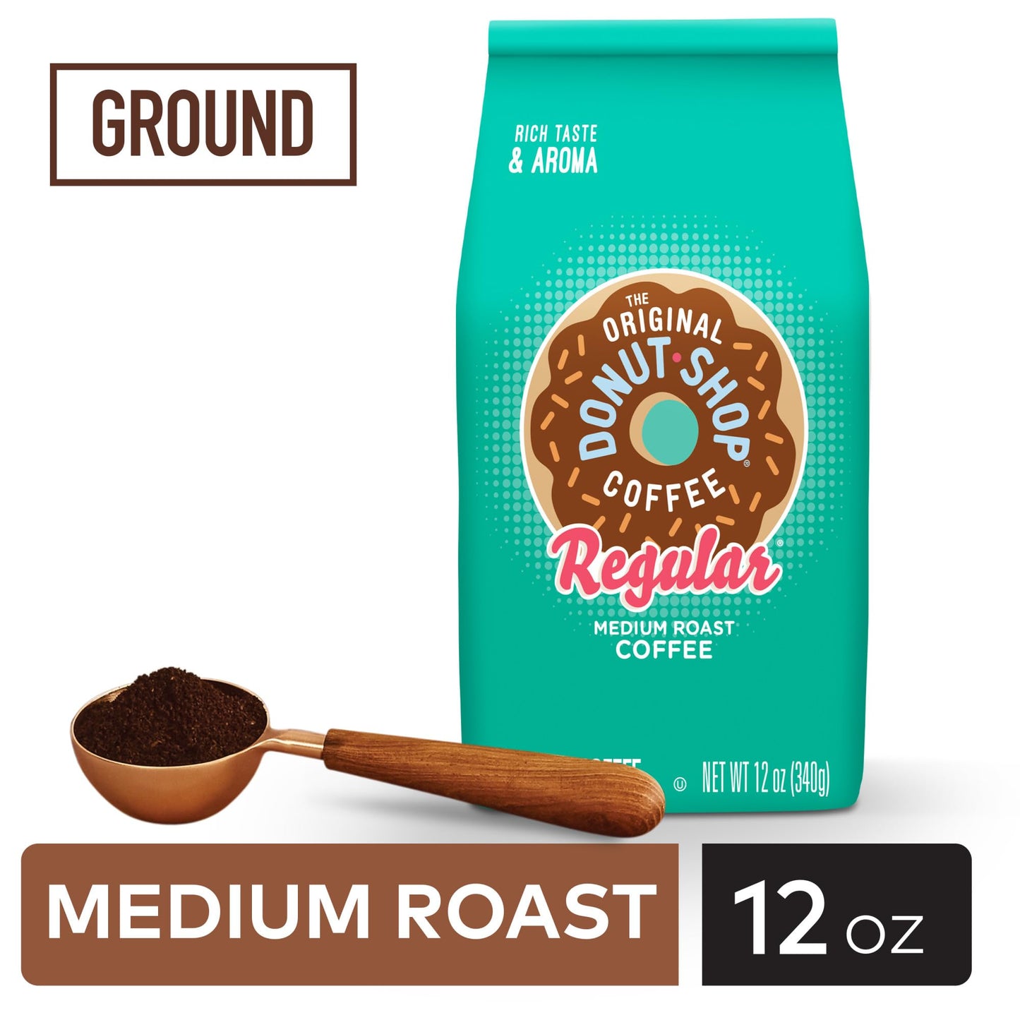 The Original Donut Shop Coffee  Regular  Medium Roast  Ground Coffee  12 oz Bag
