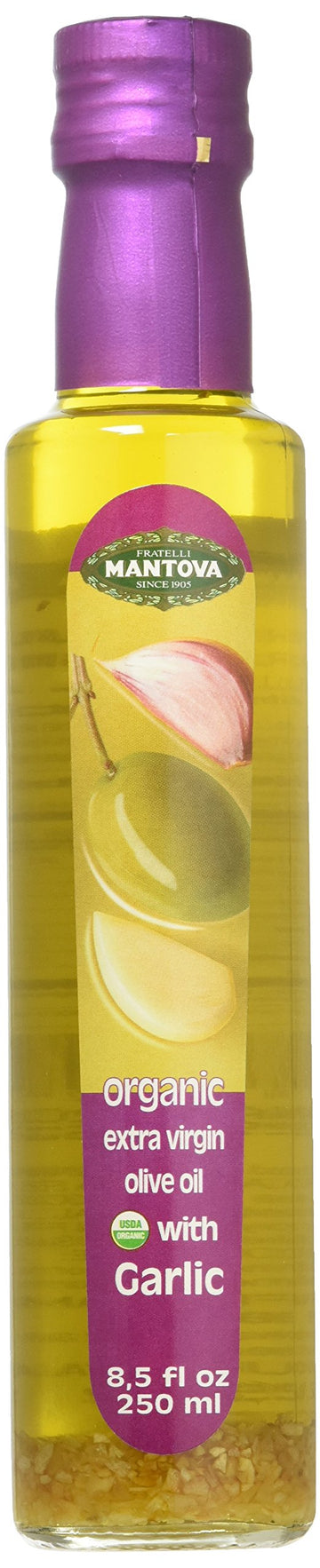 Mantova Garlic Organic Flavored Extra Virgin Olive Oil, 8.5 Oz Mantova Organic Flavored Extra Virgin Olive Oil, Mantova Organic Flavored Mantova Usda Organic Extra Virgin Olive Oil, Coldpressed, Garlic, 8.5 Fl Oz