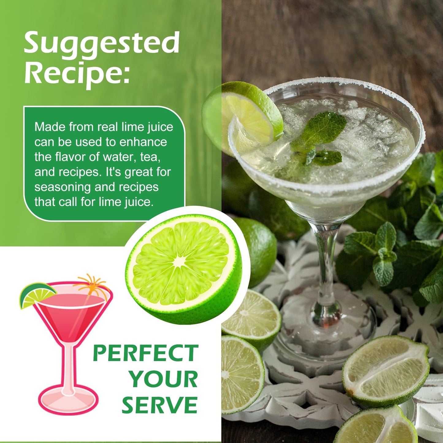 Talcufon Freshly Squeezed Lime Powder 10 Oz, Just Cold Pressed, Freeze Dried Lime Juice Powder No Added Sugar, Gluten Free, Non-