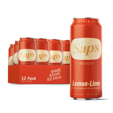 Saps Rapid Rehydration Sports Drink - 12 Cans, Lemon Lime With Electrolytes And Adaptogens For Workouts, Wellness - Zero Artific
