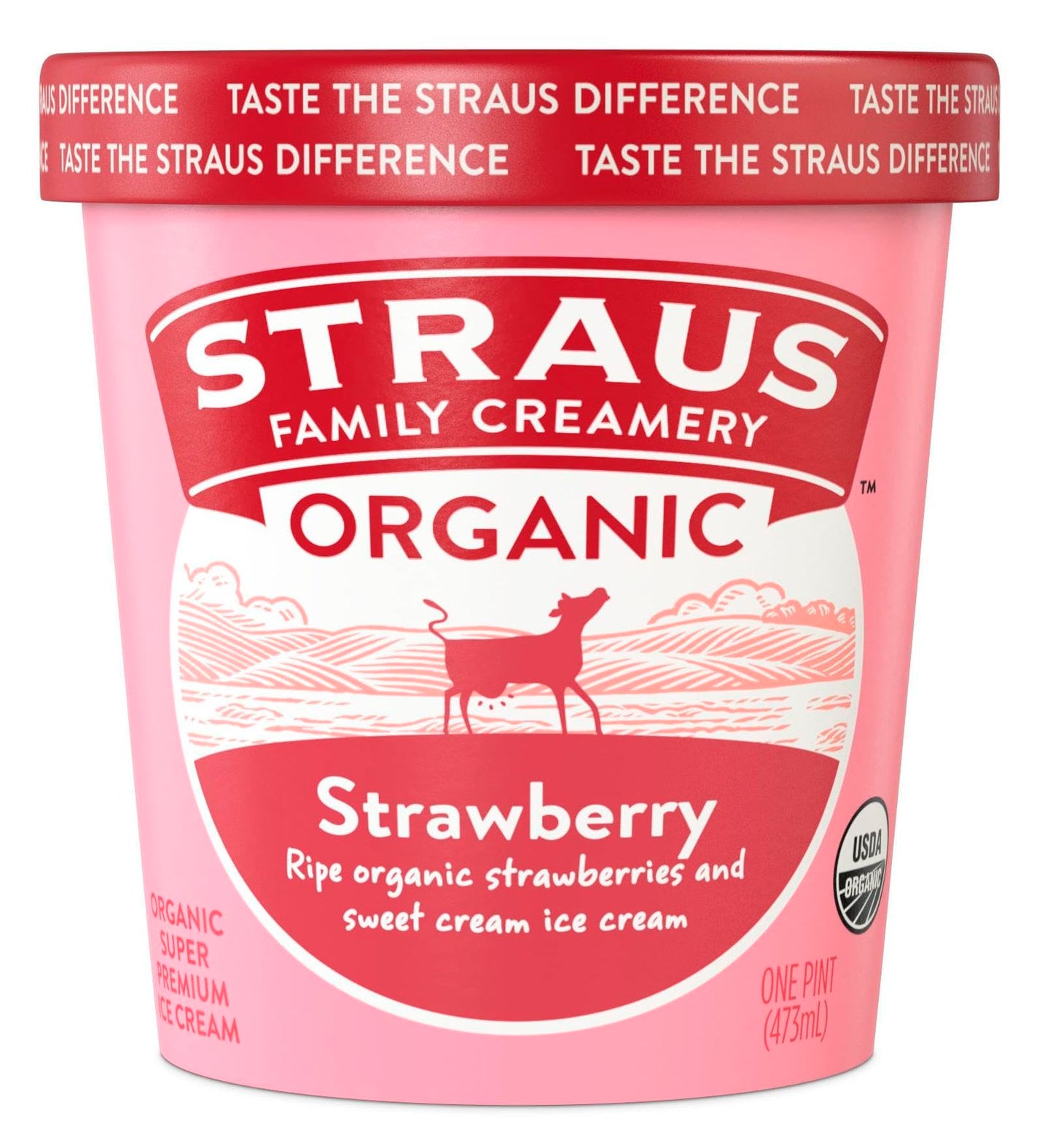 Straus Family Creamery Organic Strawberry Ice Cream, 16oz