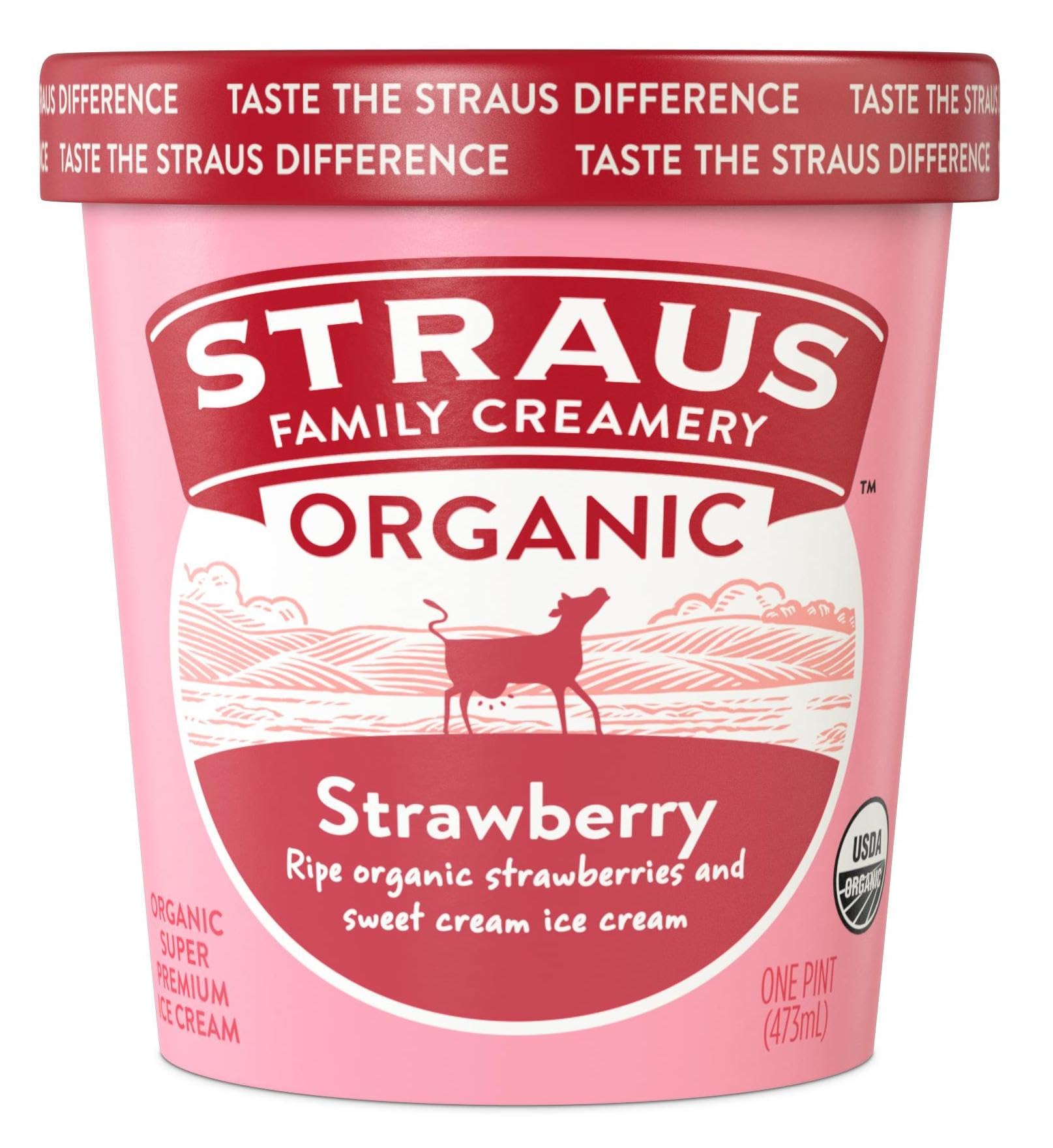 Straus Family Creamery Organic Strawberry Ice Cream, 16oz