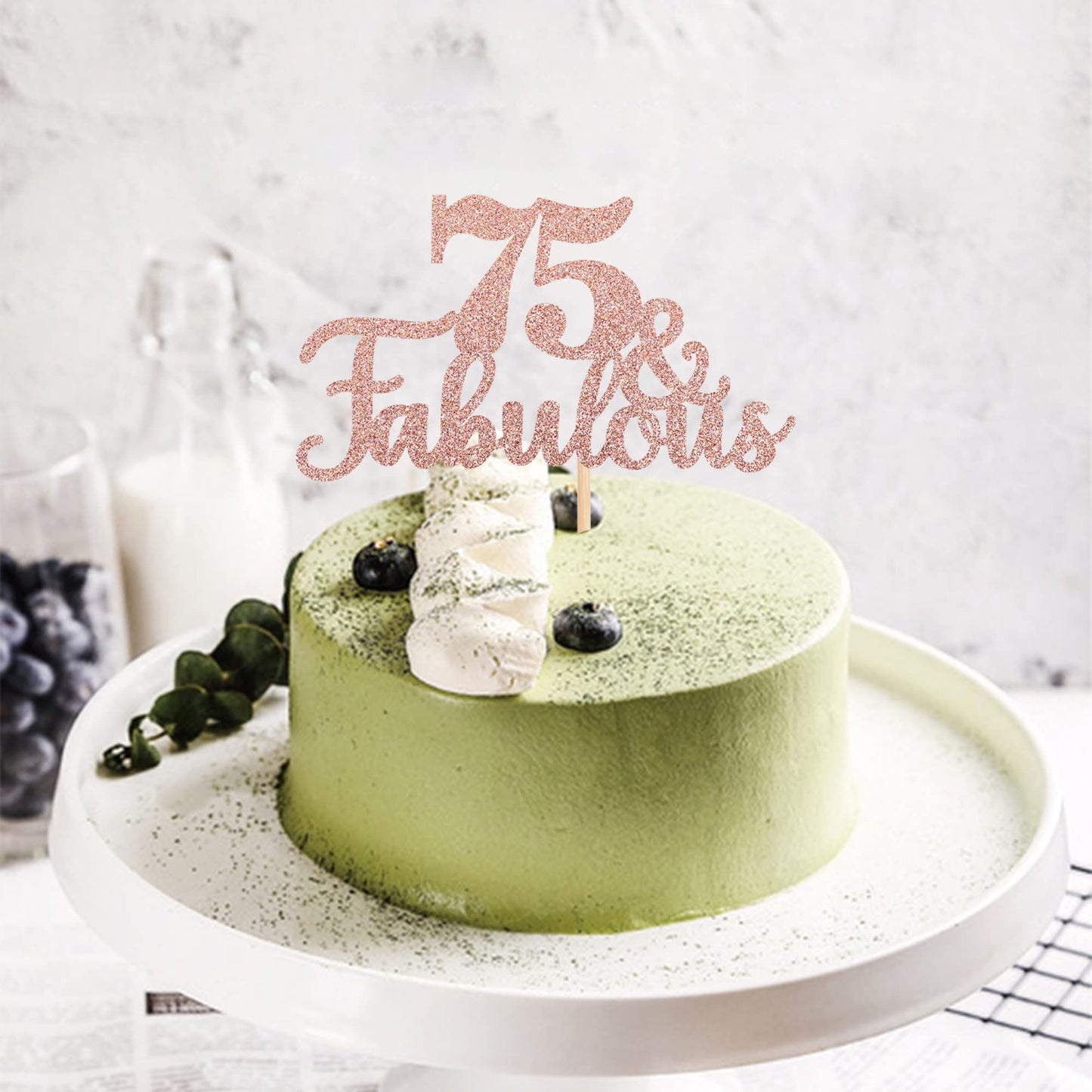 1 Pcs 75 & Fabulous Cake Topper Glitter Seventy Five And Fabulous Cake Toppers Happy 75Th Birthday Cake Pick For 75Th Wedding An