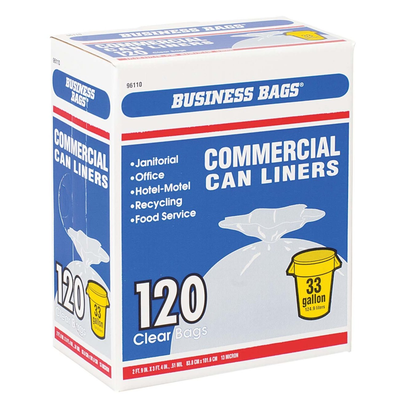 Berry Plastics 618632 120Ct 33Gal Trash Bag