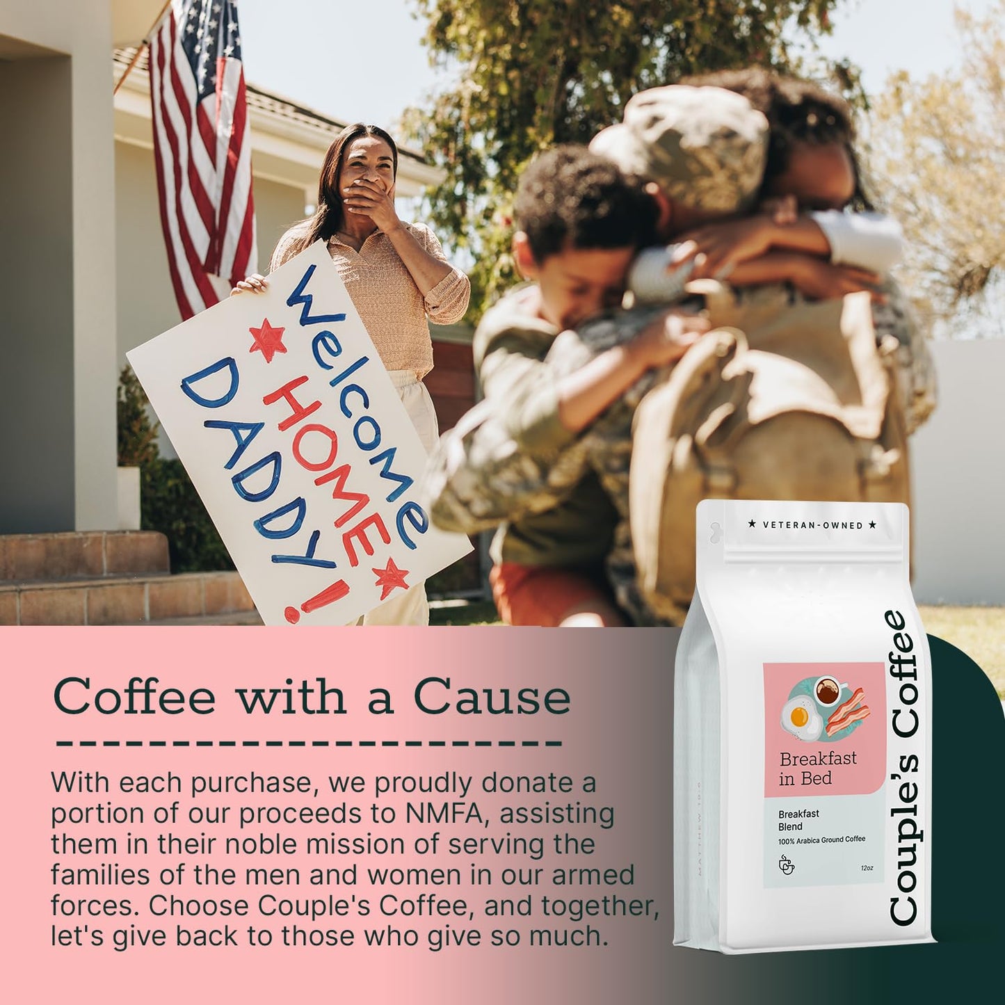 Couple'S Coffee Breakfast In Bed | Breakfast Blend | Ground Coffee | Made With 100% Arabica Beans | 12Oz Bag Brews About 34 Cups