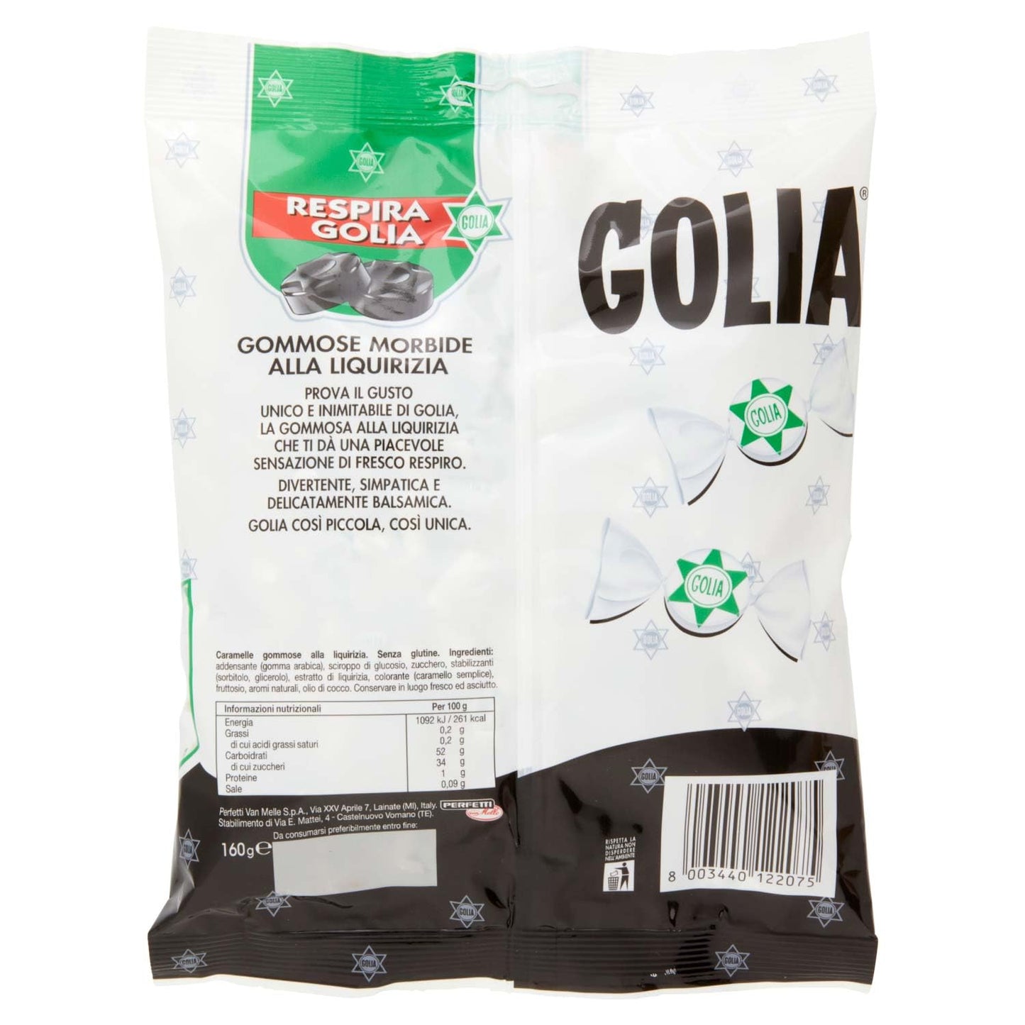 Italian Licorice Candy - Italian Black Licorice Gummies - Italian Candy Individually Wrapped (5.64 Oz | 160 G) Golia Candy