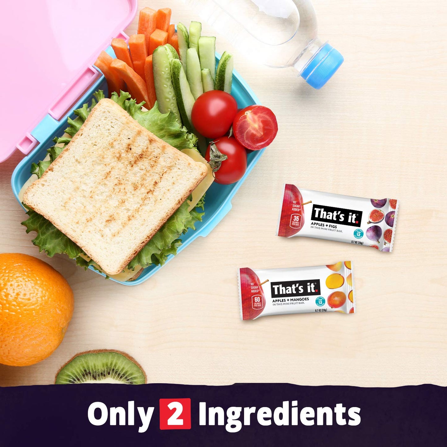 Thats It. Mini Fruit Bars Variety (20 Pack) No Sugar Added, Plant-Based, Vegan & Gluten Free, Breakfast Bar, Paleo, For Children & Mature-Themeds, Non Gmo, Fiber
