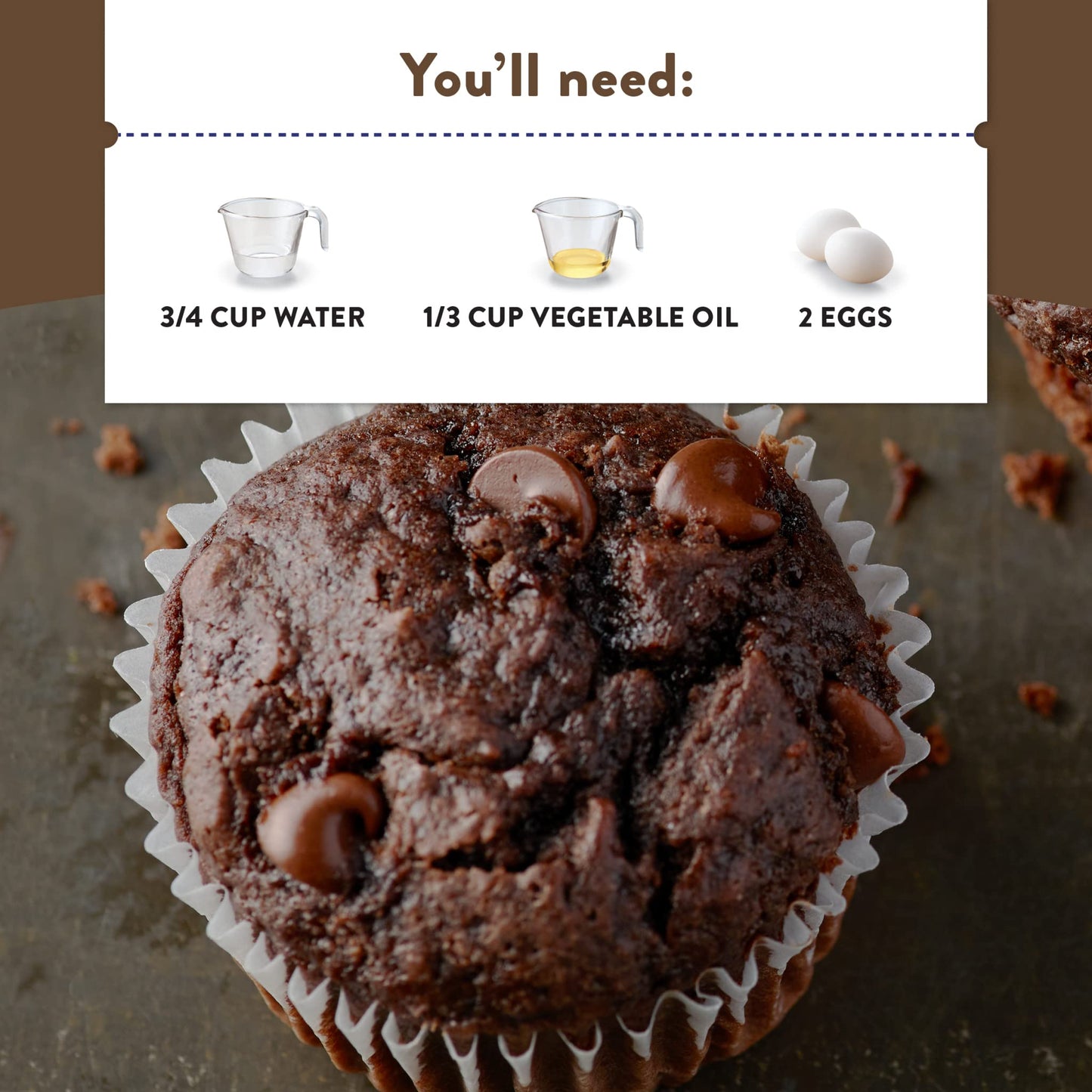 Krusteaz Double Chocolate Muffin Mix with Real Chocolate Chips, 20 Ounce Box (Pack of 4)