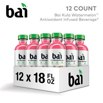 Bai Antioxidant Infused Water, Kula Watermelon, 18 Fl Oz Bottle, 12 Pack, with Vitamin C, No Artificial Sweeteners