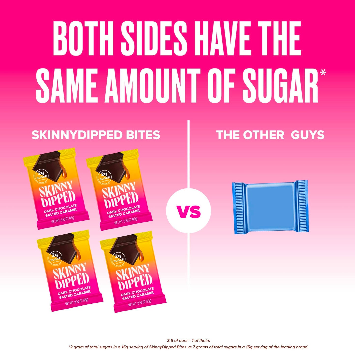 Skinnydipped Dark Chocolate Salted Caramel Bites, 2G Sugar Per Piece, Keto Friendly, No Palm Oil, Gluten Free, 4 Pack