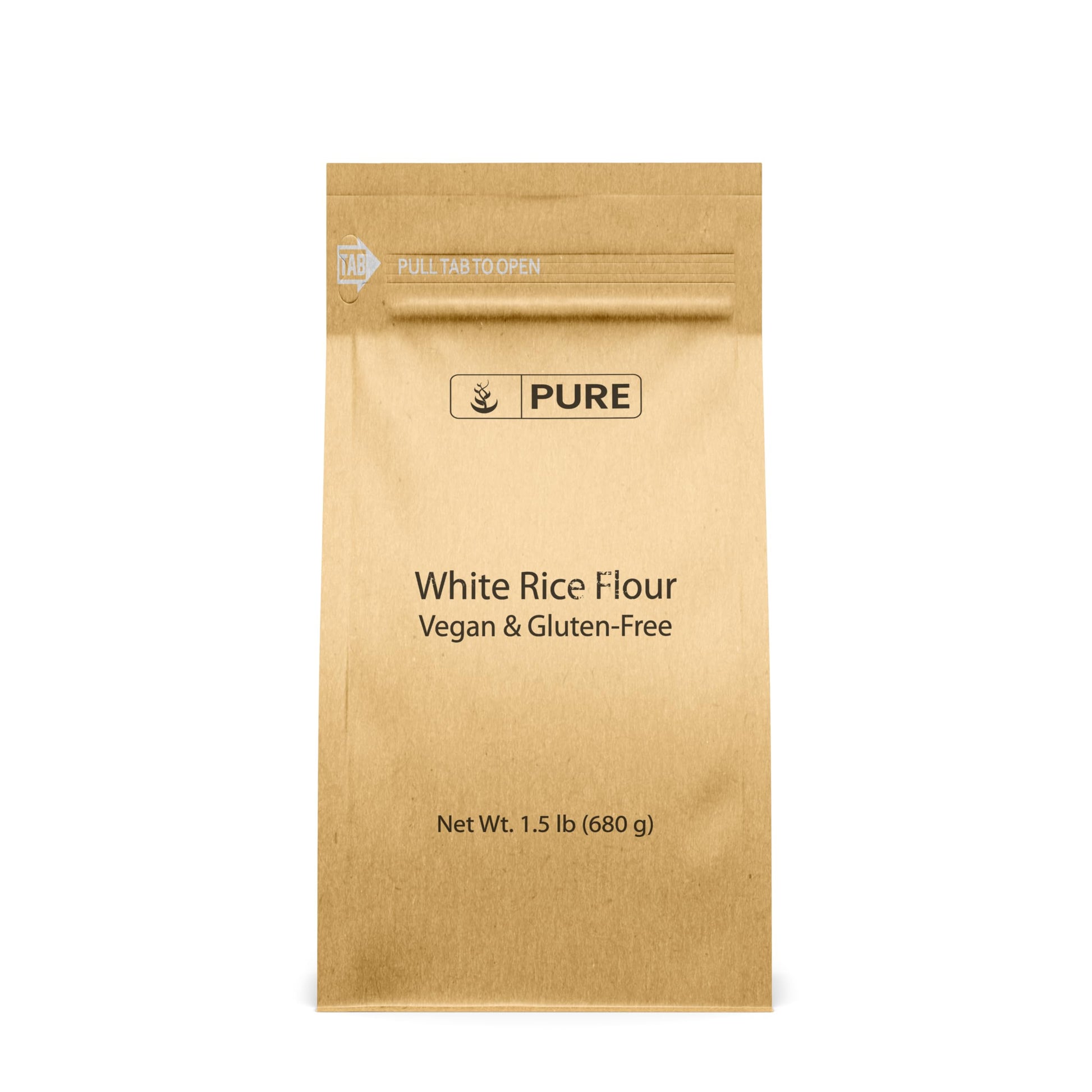Pure Original Ingredients White Rice Flour (1.5 lb) Unbleached & Untreated, Flour Alternative, Vegan.