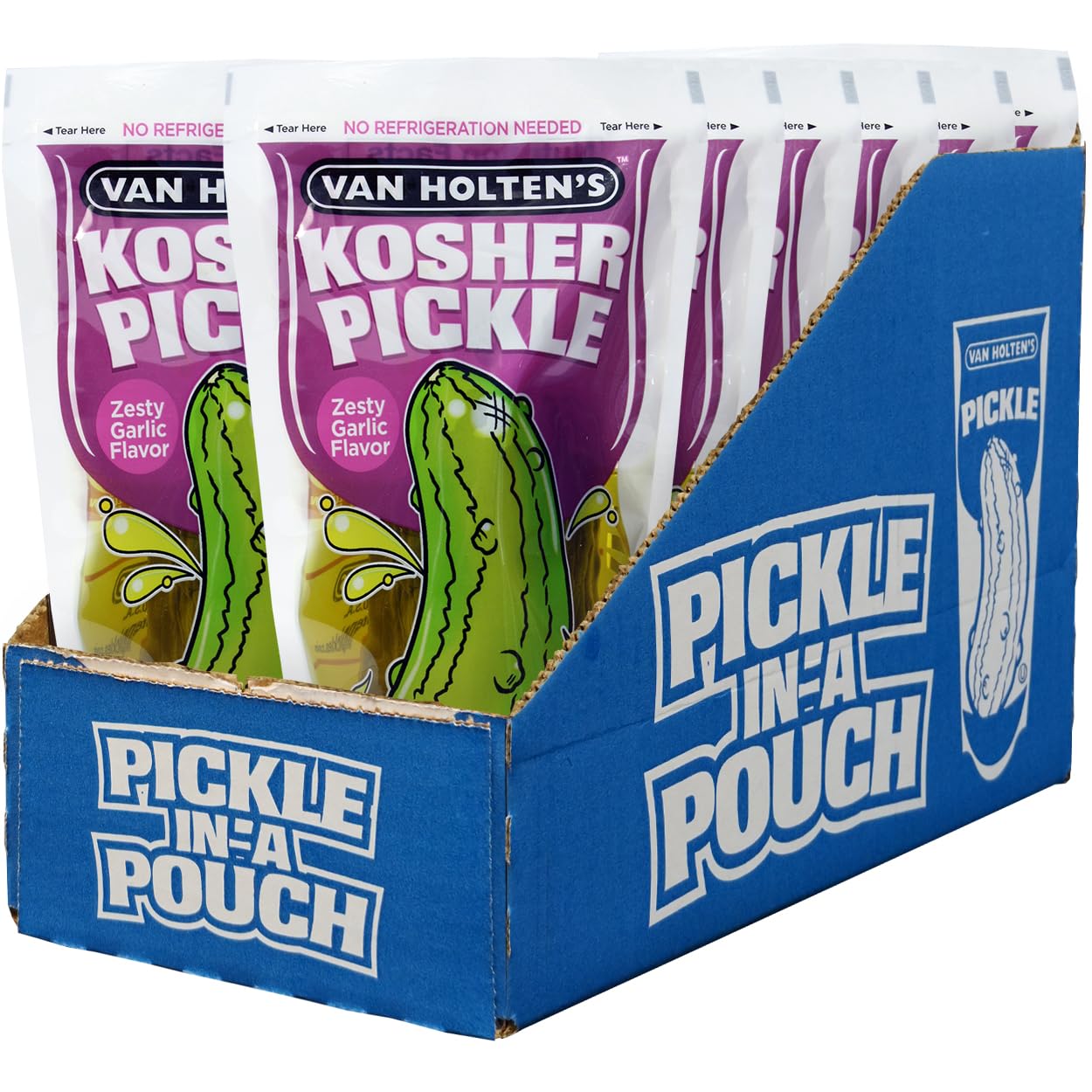 Van Holten'S Pickles - Jumbo Kosher Garlic Pickle-In-A-Pouch - 12 Pack