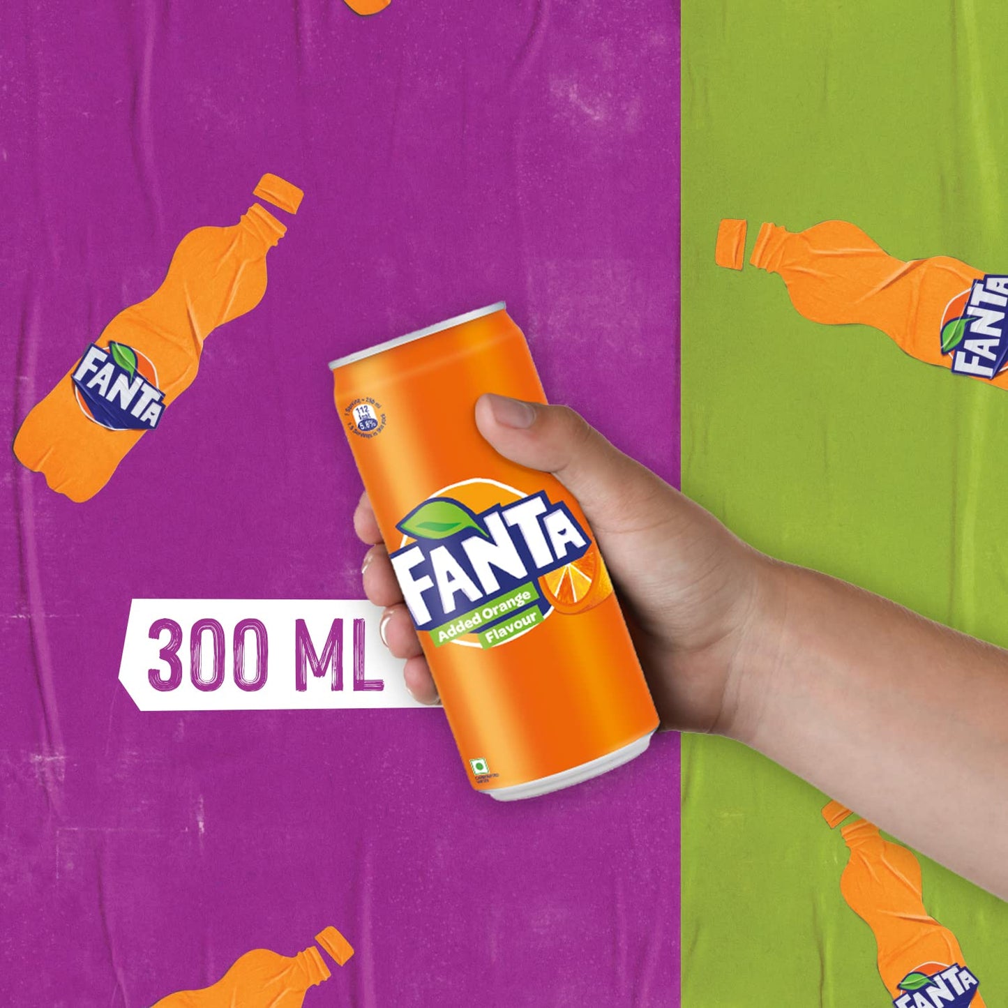 Fanta Orange Flavored Cold Drink | Soft Drink With Added Orange Flavour | Delicious Orangey Flavor| Recyclable Can, 300 Ml