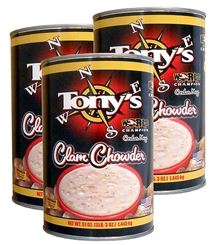 Tonys Clam Chowder 3x Champion Family/Restaurant Size 51oz (Pack of 3)