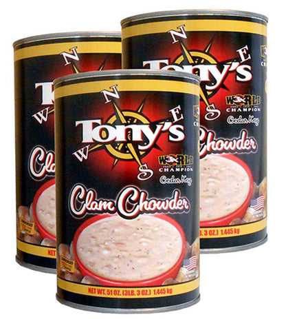 Tonys Clam Chowder 3x Champion Family/Restaurant Size 51oz (Pack of 3)