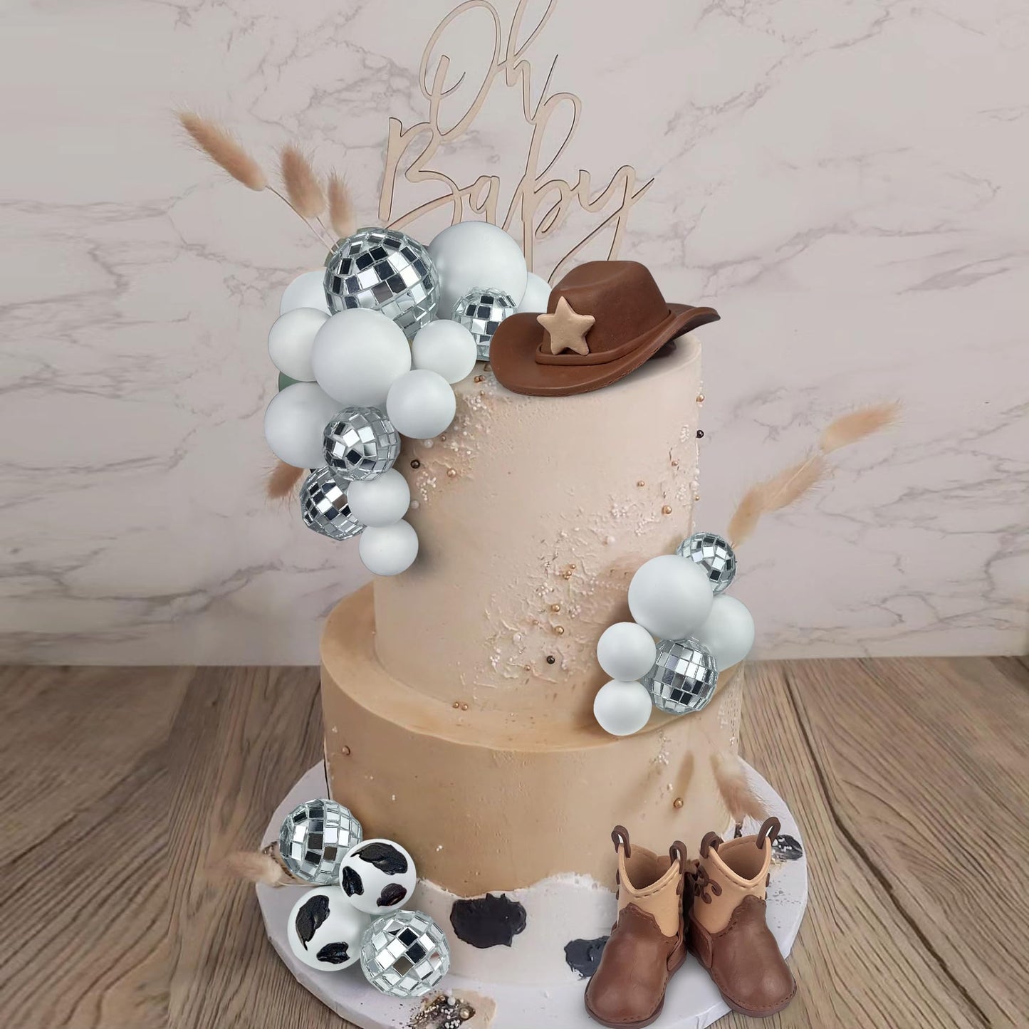 Cowboy Cake Decorations Cowboy Hat And Boot Cake Toppers Disco Ball Cake Topper Western Cowboy Cowgirl Birthday Baby Shower Part