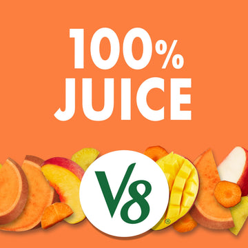 V8 Peach Mango 100% Fruit and Vegetable Juice, 46 Fl Oz Bottle, Pack of 1