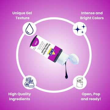 Enco Food Coloring Gel Neon Purple 1.41 Oz (40G) Concentrated, Vegan