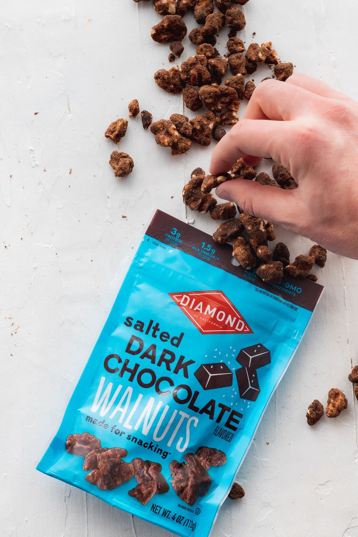 Diamond Of California Salted Dark Chocolate Walnuts, 4 Oz, 1 Pack