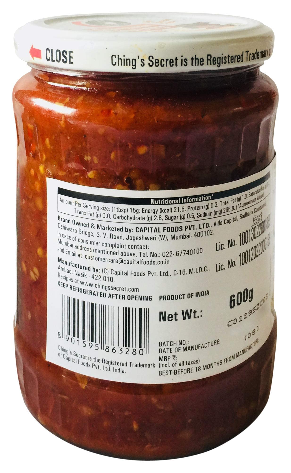 Ching'S Schezwan Chutney 600 Gms