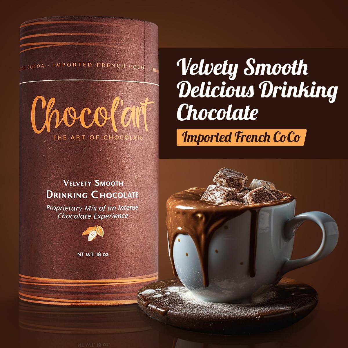 Chocolart Hot Cocoa Mix, Dairy-Free, Non-GMO, Rich Flavor, 18 oz