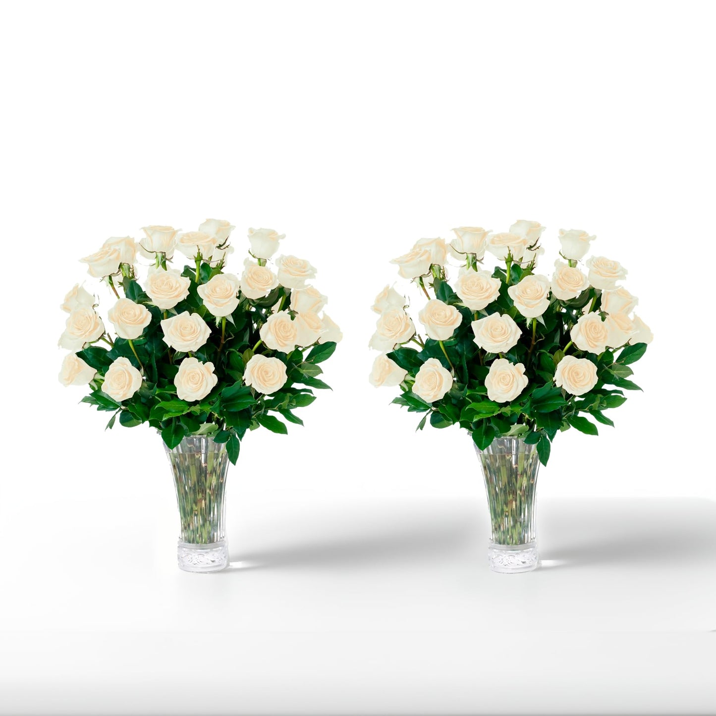 Aquarossa Farms - 48 White Roses Bouquet, Fresh Flowers for Delivery, Flower Fresh Bouquet, Gift Idea for Graduation, Birthday, 