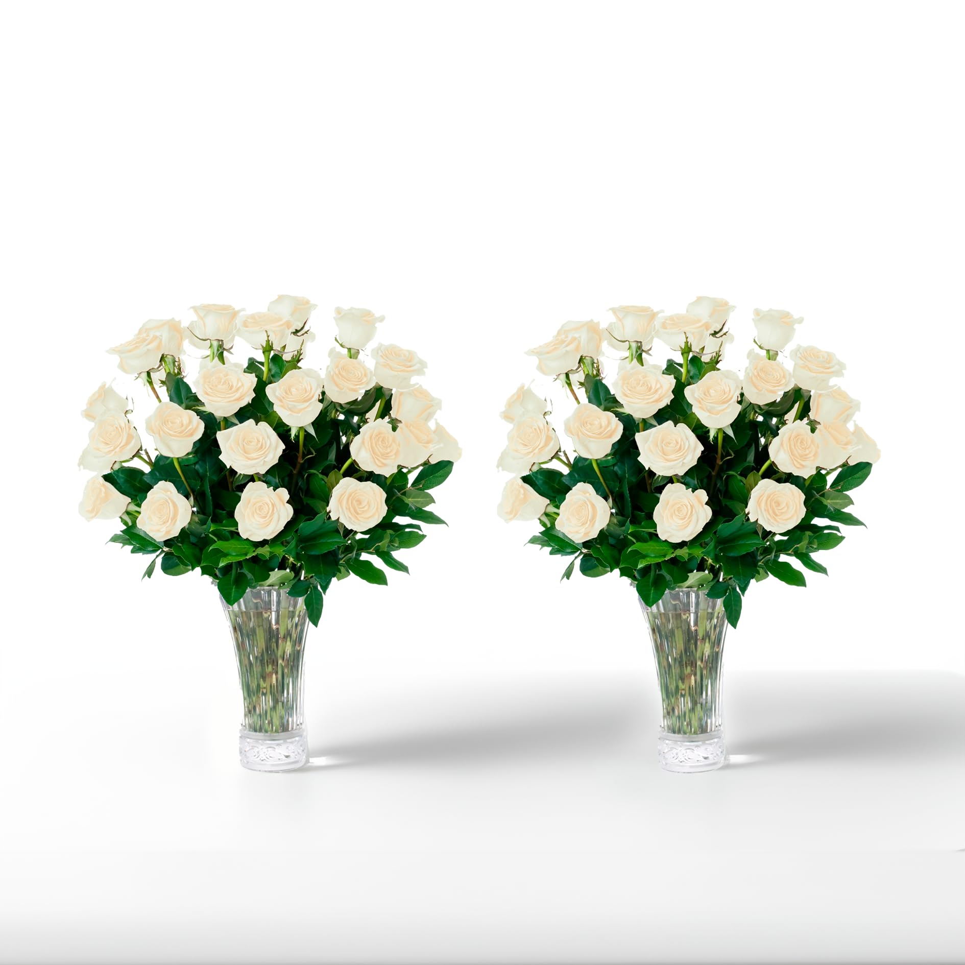 Aquarossa Farms - 48 White Roses Bouquet, Fresh Flowers for Delivery, Flower Fresh Bouquet, Gift Idea for Graduation, Birthday, 