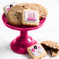 Happy Birthday Gift Basket Cookies Chocolate Chip Cookie Fudge Filled For Her Women Girls Kids | Individually Wrapped Pink Treat Food Package