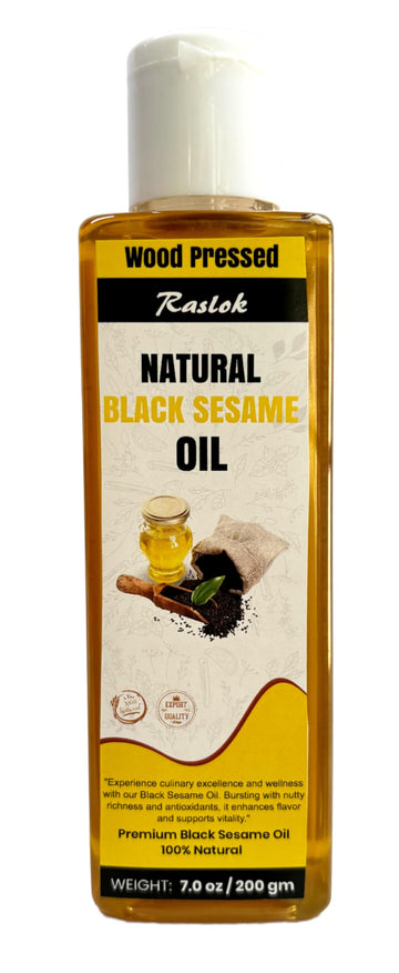 Raslok Pure Natural Black Sesame Oil | Wood Pressed (4, Ounces)