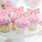 24 Pcs Bow Cupcake Toppers Suitable For Girls Birthday Party Anniversaries Baby Shower Pink Bow Birthday Cake Decorations Single