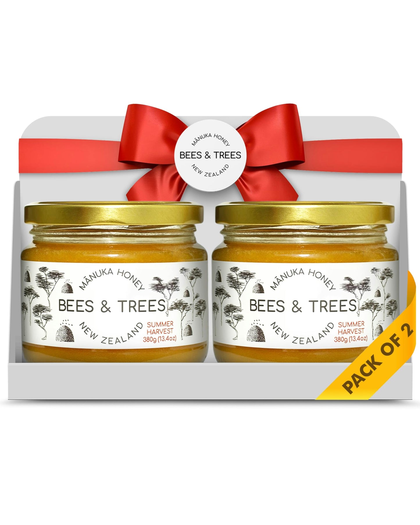 Bees & Trees New Zealand Manuka Honey 830+ & 350+ MGO - Pure, Raw, Unpasteurized Monofloral Superfood Honey for Wellness & Vital