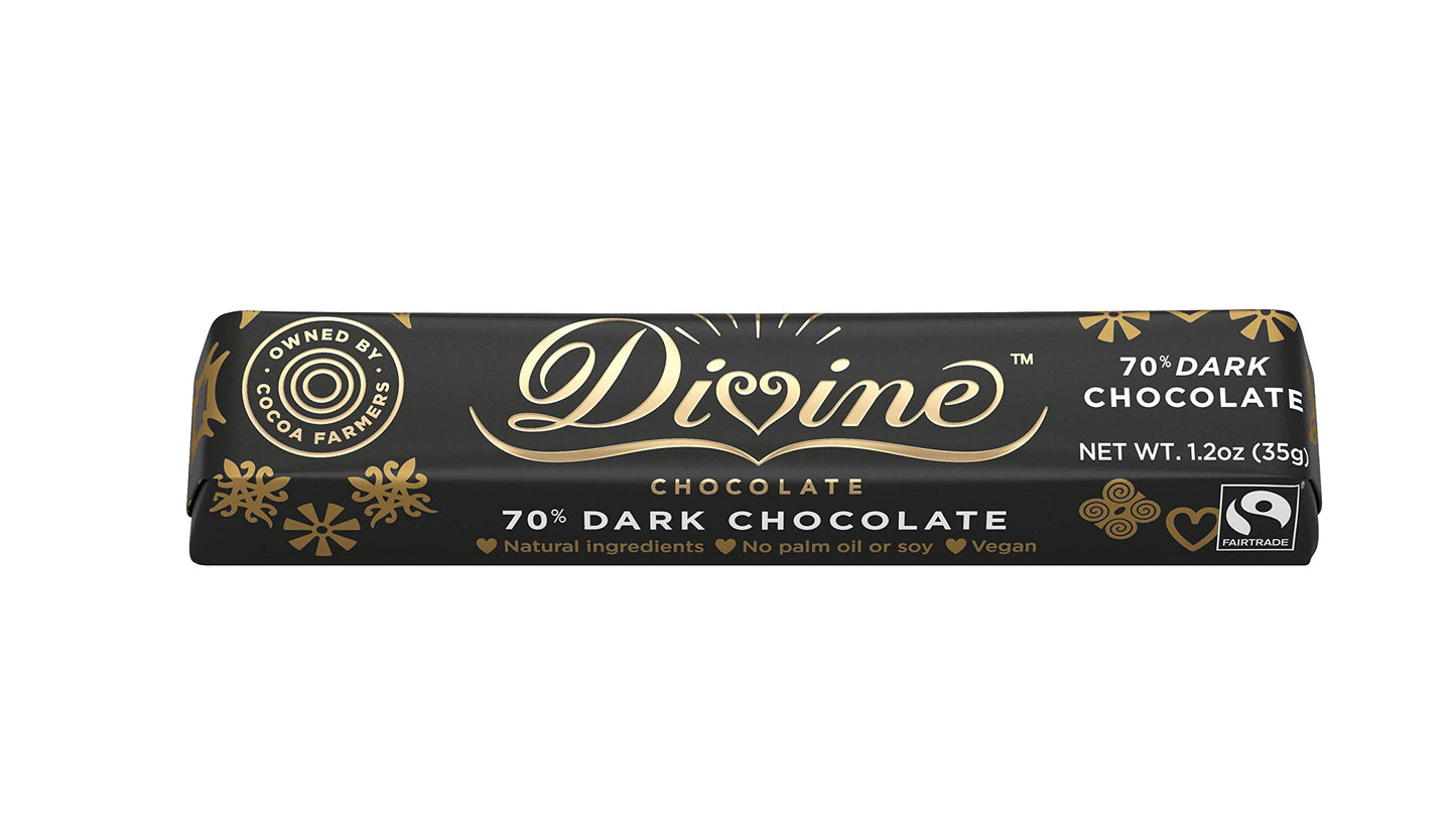 Divine Dark Chocolate Bar, 1.2 OZ, Pack of 1, Premium Quality Chocolate