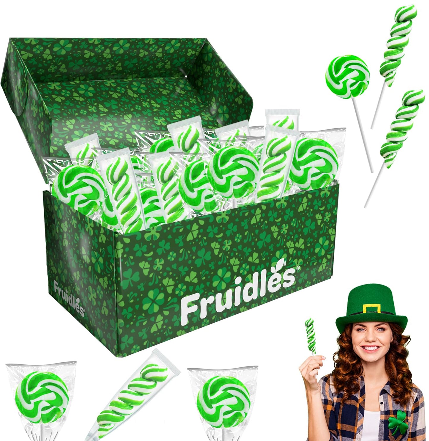 Fruidles St. Patrick'S Day Swirl Variety Lollipops, Party Favor Box, Individually Wrapped (72-Pack)