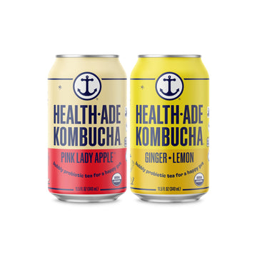 Health-Ade Canned Kombucha Tea Organic Drink, Fermented Tea with Living Probiotics, Detoxifying Acids, Supports Gut Health, Non-