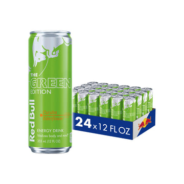Red Bull Green Edition Energy Drink, Curuba Elderflower, 12 Fl Oz, Pack of 24 Cans, 114mg Caffeine, Model RB242811