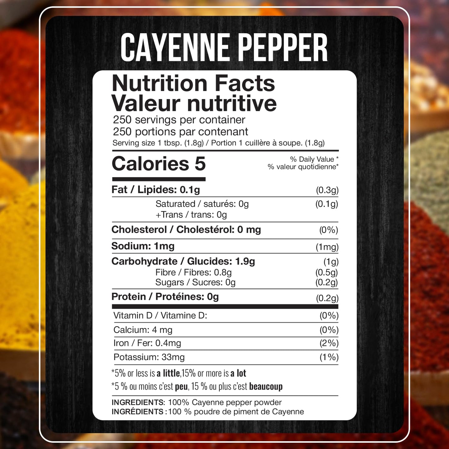Fresh Finest Cayenne Pepper Powder 15.87 oz Bold Flavor all Natural Red Pepper Spice 50,000 SHU Heat, Commercial and Home Cookin